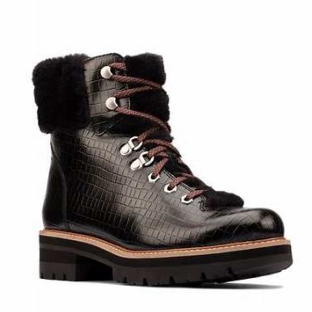 Clarks Orianna Hiker Boots in Black